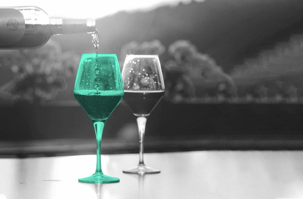 Differenzierte Positionierung Glas Wein