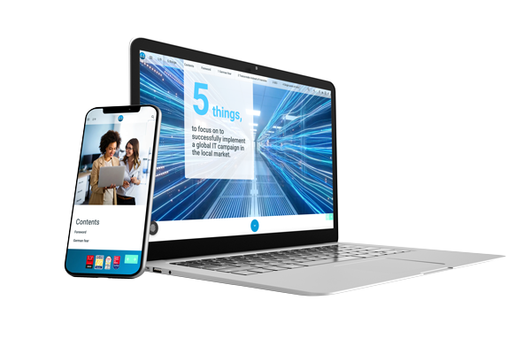 Feb23_ABM_LP_ebook_DL_mockup_EN Laptop and mobile with landingpage for Account Based Marketing