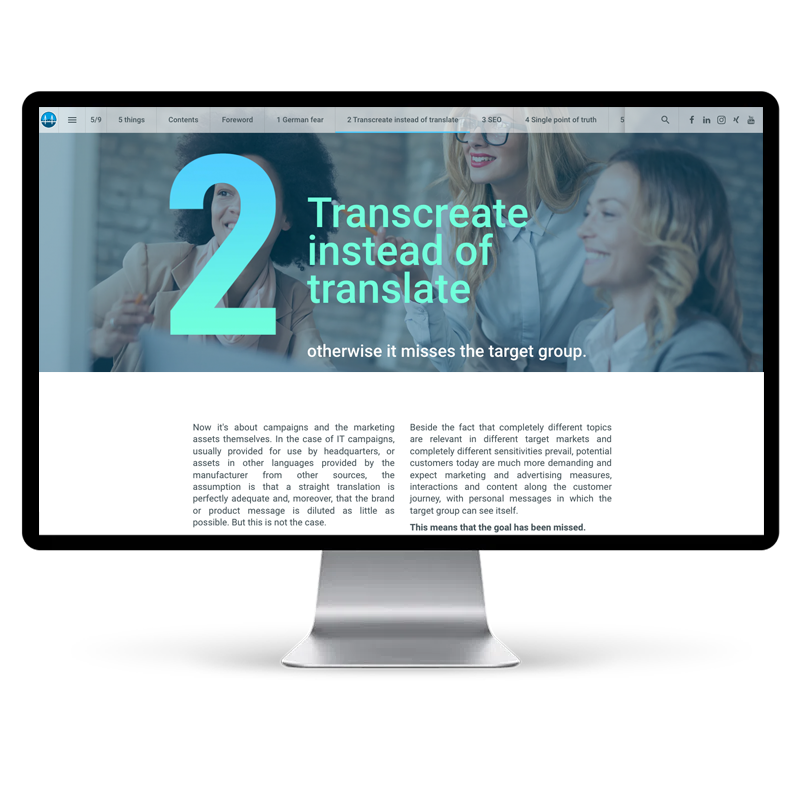 Monitor with ABM landingpage for IT Enterprise companys